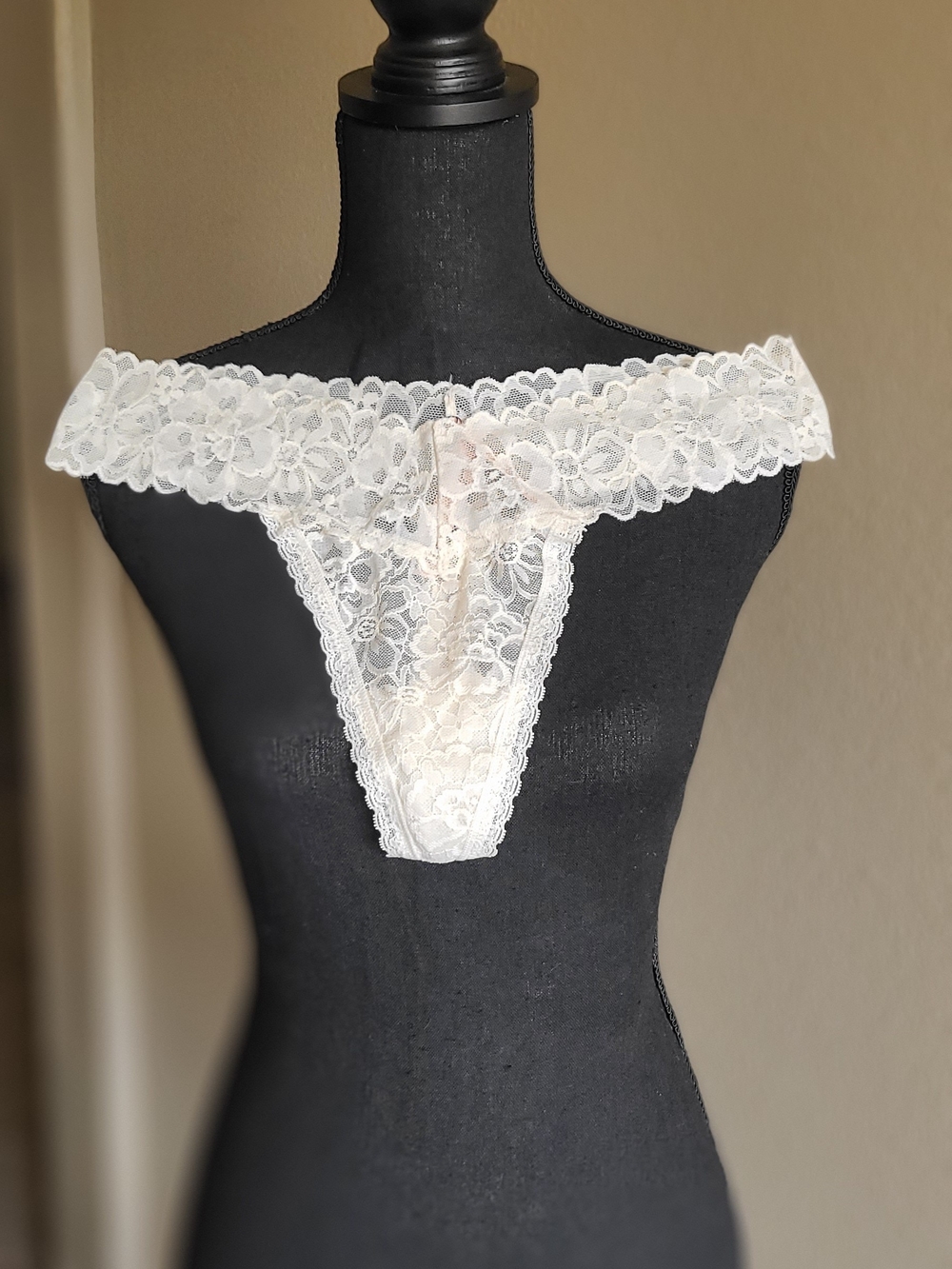 Victoria's Secret White Floral Lace Thong